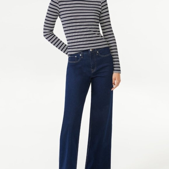 FREE ASSEMBLY Women's Button Shoulder Mock Neck Ribbed Top with Long Sleeves - Picture 5 of 5